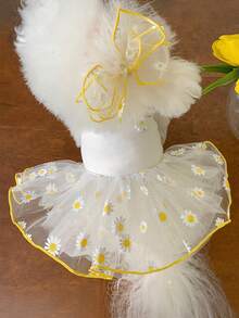 一件雏菊印花薄纱宠物连衣裙，配同色黄色蝴蝶结发夹；白色针织无袖狗狗猫咪服装，适合幼犬和幼猫；甜美公主风宠物套装，黄色滚边，适合中小型犬猫；轻盈透气的夏季宠物连衣裙，适合日常穿着和拍照；生日礼物、情人节礼物、复活节礼物、圣诞节礼物，送给朋友、男友、女友、家人、老师、同事的礼物。 - 彩色 - 查看 9