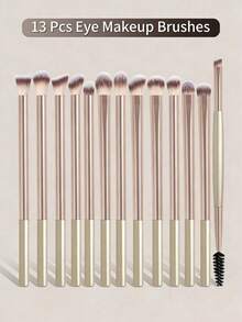 7/13/20支装专业铝管化妆刷套装，包含1个配件盒和纸盒收纳盒，内含可伸缩粉底刷、双头散粉刷、腮红刷、高光刷、修容刷、眼影刷、晕染刷、遮瑕刷和混合刷。刷毛柔软，便携易用，是旅行的理想之选。也是送给女性和女孩的绝佳礼物。这款化妆刷套装包含多种化妆工具，是一套完整的化妆套装和礼品套装。 - 金色 - 查看 12