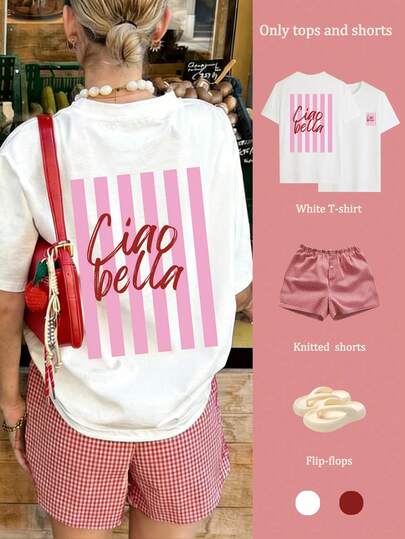 夏季新款简约时尚字母印花休闲圆领短袖T恤，女士百搭单品