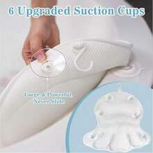 1 pieza Almohada para bañera, malla 3D con ventosa, antideslizante y lavable, respaldo de spa para bañera - B - Ver 11