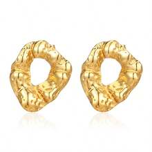 3 Pares/6 piezas Conjunto de aretes de estilo bohemio de verano, que incluye aretes con colgante de corazón grande dorado, aretes huecos de arruga dorados y aretes de alas de ángel dorados - Aretes de declaración de oro para mujer, aretes de aro gruesos - Aretes de acero inoxidable chapados en oro de 14K, sin níquel, ligeros, hipoalergénicos - Aretes exagerados de gota de agua de gran tamaño - Dorado - Ver 8