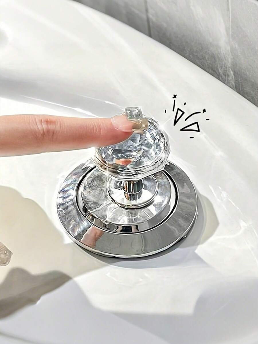 水鑽馬桶沖水按鈕 鑽石馬桶水箱蓋輔助手柄 抬升輔助通用美甲風格馬桶沖水按鈕 馬桶沖水頂部手柄 免鑽孔可用作抽屜拉手