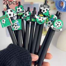 Creative Minimalist Cartoon World Cup Football Sports Themed Retractable Ballpoint Pen, Random Color, Campus Football Series Pressurized Neutral Pen - Sets - View 7