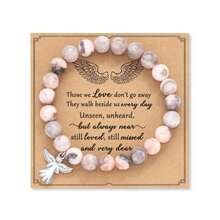 1 pièce Bracelet guérisseur en pierre naturelle, cadeau commémoratif pour réconforter les êtres chers endeuillés, convient aux femmes/filles - Multicolore - Voir 1