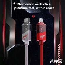 Coca-Cola C-7 USB C Cable, 60W High-Speed Charging With Smart Chip Protection, Leak-Proof & Design, Universal Type-C Cord For Laptops, Tablets, Phones, And Gaming Devices - White - View 4