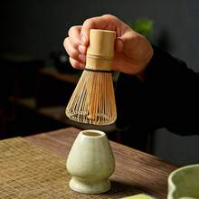 Juego de té matcha de 5 piezas, que incluye tazón de té, cucharilla, batidor de té, estante para batidor de té, etc., adecuado para la preparación de la ceremonia del té en el hogar y el consumo diario de té, estilo tradicional japonés - Multicolor - Ver 3