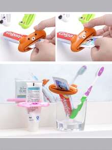 卡通塑料牙膏挤压器,卡通手动牙膏挤压器,多功能唇形牙膏挤压器,亲吻式牙膏挤压器 - 彩色 - 查看 10