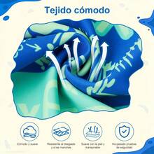 Traje de baño infantil de secado rápido con estampado de dinosaurios de dibujos animados, tallas grandes, protección UV, ropa deportiva de playa, estilo retro informal para niños. - 10 años - Ver 4