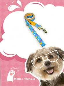 1pc Cute Print Dog Leash, Adjustable Soft Pet Walking Leash With Gold Buckle For Small Medium Dogs - Multicolor - View 11