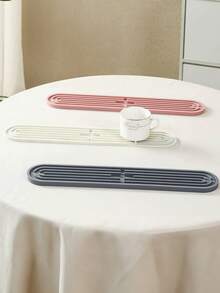 1pc Foldable Thick Silicone Heat Resistant Mat, Non-Slip Drainage Mat, Kitchen Silicone Countertop Pad, Tabletop Placemat - Multicolor - View 6