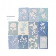 20pcs Lightweight Torn Edge Paper Material, Vintage Handwritten Memo Stickers, Floral Shadow Series, Suitable For Gifts, Office, Home, Marking, Labels, Classrooms, Entertainment Toys, Student Journals, Creative Vintage Decor DIY Stickers - Multicolor - View 12