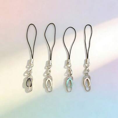 1个新款创意拖鞋手机挂件，百搭高品质可爱吊坠，适用于智能手机，男女皆宜的礼物