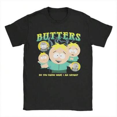 Men T-Shirts South Movie Parks Butters Mood Casual Cotton Tee Shirt Short Sleeve  T Shirt Crew Neck Tops Birthday Present Maija Women Pure Cotton T-Shirts, Hip-Hop Retro Shirts, Graphic T-Shirts, Street Style Men's Fun Shirts