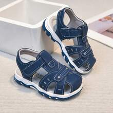 Boys' Hook And Loop Sandals, Soft Sole Non-Slip Beach Shoes, Easy On/Off, Summer New Arrival - Navy Blue - View 21