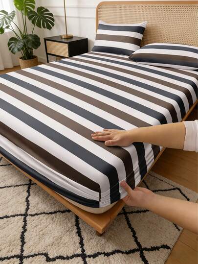 Soft & Comfortable Microfiber Bed Sheet, Deep Pocket Fitted Sheet, Breathable Wrinkle-Resistant Mattress Cover Suitable For Double/Full/Queen/King Size