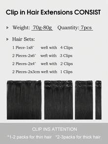 Tóc nối kẹp SUYYA 14 inch làm từ tóc thật Remy tự nhiên, màu đen tuyền, thẳng mượt, dành cho nữ. - S1 - Xem 5