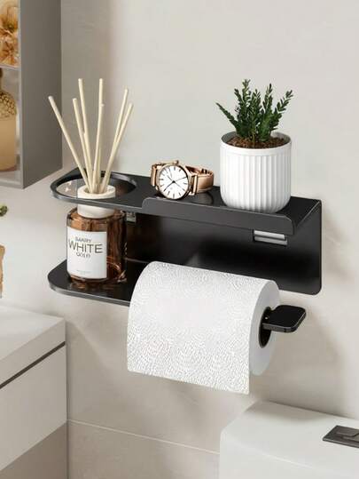 حامل منسوج مثبت على الحائط، يمكن استخدامه كرف تخزين لعطور الحمام، رف تخزين متعدد الوظائف، حامل ورق التواليت، مناسب للمطبخ والحمام، اكسسوارات الحمام