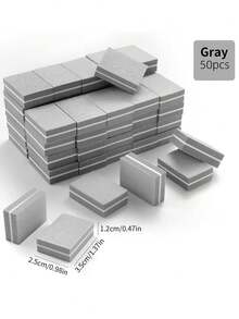 50pcs/Pack Mini Buffing Sanding Files Block Pedicure Manicure Care Nail Art Buffer Polish Manicure Pedicure Nail File Tools - Grey - View 3