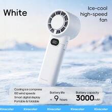 kinscoter 1个可充电3000mAh便携式迷你高速手持电风扇，露营旅行空气冷却器，100档风速可调，个人迷你制冷手持风扇 - 手持 - 查看 13