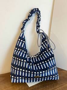 大容量通勤小众设计单肩包，休闲百搭简约时尚手提包，新款女士包，舒适面料，撞色设计，拉链封口，舒适长肩带，容量大，线上热门手提包 - 彩色 - 查看 9