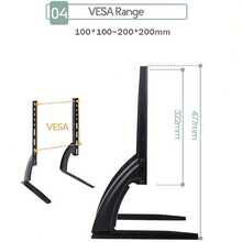 Lislark Two Pieces In One Set, This Tabletop TV Stand Is Designed For 14 To 42-Inch Plasma, LCD, And LED Screens. It Features A Universal Height-Adjustable Monitor Bracket And Is Compatible With VESA Sizes Ranging From 100X100 To 200X200 Mm - Negro - Ver 8