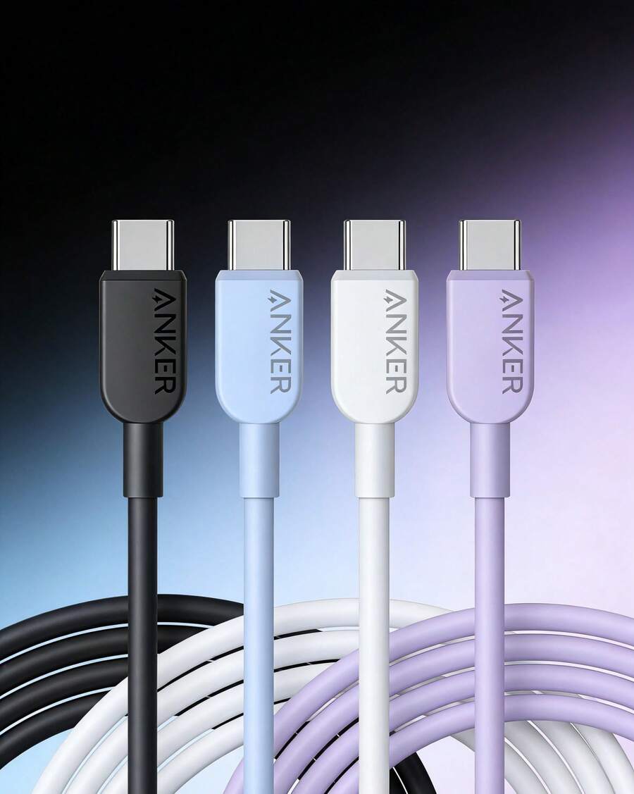 anker Kabel data pengisian cepat dua port, kabel pengisian universal untuk perangkat Apple dan Android, mendukung penggunaan di mobil dan rumah, distribusi arus cerdas untuk mencegah kerusakan pada perangkat. - View 1