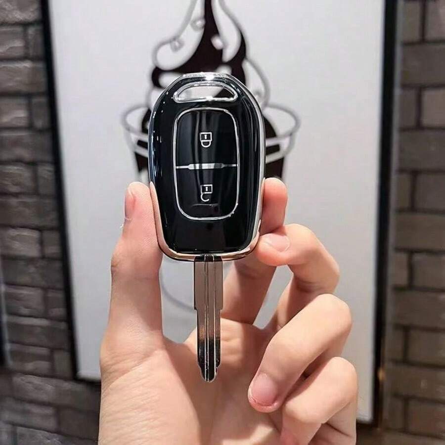 适用于雷诺 Kwid、达契亚 Sandero、Logan、Duster 2016-2018 款的汽车钥匙遥控器保护套 - 雷諾鑰匙包 - 查看 1