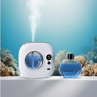 迷你香薰机，USB充电，5种喷雾模式，6种香型选择，静音运行，小巧加湿器，持久留香。送给她的必备礼物。小巧精致的家居装饰品。适用于客厅、卧室、酒店、办公室、宿舍、浴室、宠物房、瑜伽室等场所。