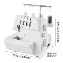 Serger Overlock Sewing Machine, 1250 Stitches Per Minute, 2-3-4 Thread Capability, 0.7-2 Adjustable Differential Feed, With Free Arm And LED Light, Sewing Machine For Various Fabrics, White - Xem 11