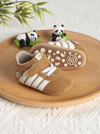 1 Pair Unisex Infant/Toddler Casual Hook And Loop Design Sports Shoes, Suitable For 0-1 Year Old Infant Boys And Girls, Crawling/Walking Shoes, Fit For Spring, Summer, Autumn And Winter