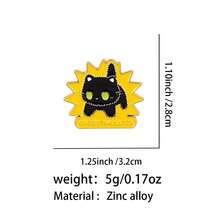 招财猫可爱黑猫骷髅珐琅胸针动物奇异鸟胸针翻领别针徽章背包服装配饰时尚珠宝朋友礼物 - 黑色 - 查看 14