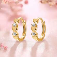 Sweet & Cool Style Heart Ear Clips – Light Luxury High-End Plain Hoop Earrings – Designer Star & Butterfly Studs For Women - Gold Daisy Earrings - View 4