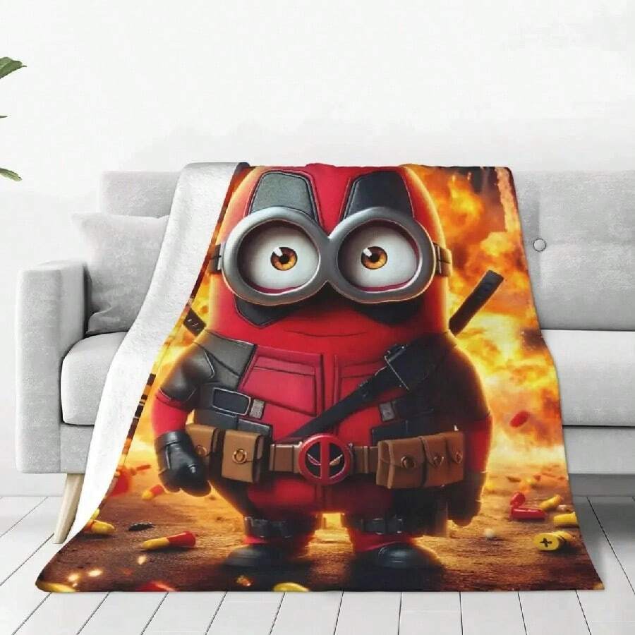 Deadpool Soft Warm Blankets Travel Plush Bedding Throws Funny Couch Chair Flannel Bedspread Sofa Bed Cover.Jpg - trắng - Xem 1