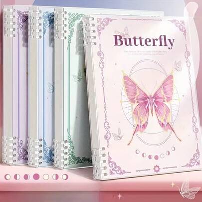 1 pieza Cuaderno de hojas sueltas estilo americano B5, Cuaderno desmontable A5, 60 hojas Diario DIY, Se requiere autoensamblaje, Cuaderno de trabajo, Papelería creativa, Cubierta decorativa, Cuaderno de espiral