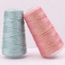 Crochet Knitting Yarn, Gold & Silver Hollow Tube Yarn, Handmade Craft Yarn Suitable For Doll, Accessories, Bags And Other DIY Projects - Multi-color 50g - View 4