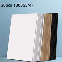 30pcs (10 Black + 10 White + 10 Kraft) High-Quality Mixed Thick Cardstock, 200g/300g Greeting Card Paper, Hardboard For Drawing, Packaging, Cover - A4 - View 6