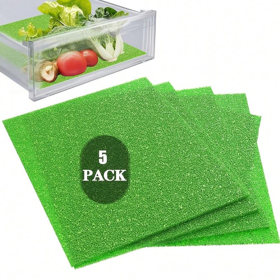 5/3 قطع مجموعة من أغطية أدراج الثلاجة للحفاظ على الفواكه والخضروات، حصيرة تنظيم تخزين الثلاجة، حصيرة رف الثلاجة، فلتر قطن ماص للماء والرطوبة مضاد للعفن للثلاجة، وسادة مضادة للعفن للثلاجة، بطانة لتمديد عمر الفواكه والخضروات، وسادة إسفنجية لأدراج المطبخ في الثلاجة - متعدد الألوان - مشاهدة 1