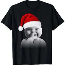 Funny T-Shirt With Smiling AI Baby Meme - Black-1 - View 11