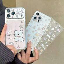 Cartoon Phone Back Film For IPhone 16 Pro/17 Pro/16 Pro Max/17 Pro Max Series, Matte Texture, PET Material Anti-Scratch Anti-Slip, Cute Bear Pattern, Suitable As Birthday/Holiday Gift For Girlfriend - MultiWarna - View 5
