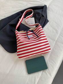 Túi xách đi biển cỡ lớn dành cho nữ, chống thấm nước, có khóa kéo, chống thấm nước và chống cát, thích hợp cho hồ bơi, túi xách cỡ lớn (Mẫu ngẫu nhiên) - Đỏ và trắng - Xem 9