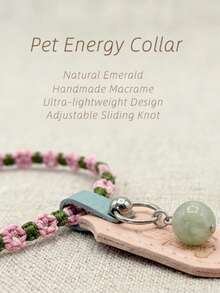Dây chuyền ngọc lục bảo dệt thủ công cho thú cưng – Làm từ pha lê tự nhiên, thủ công dành cho chó và mèo. - màu xanh lá - Xem 1