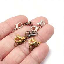 50个12毫米龙虾扣和100个5毫米开口圈，适用于DIY手链和项链制作，珠宝制作套装 - 龍蝦扣+圈 - 查看 3