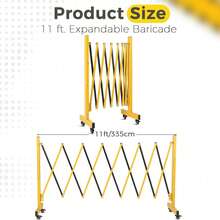 Portable Expandable Folding Gate – Heavy Duty Yellow Steel Expandable Barricade With 360° Locking Castors, Foldable Middle Section Temporary Driveway Gate - D - View 1