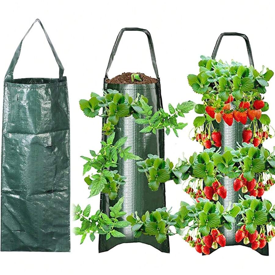 Bộ 3 túi trồng dâu tây treo, túi trồng dâu tây 6 ngăn dùng để trồng dâu tây, cà chua và ớt. - Nhiều màu - Xem 1