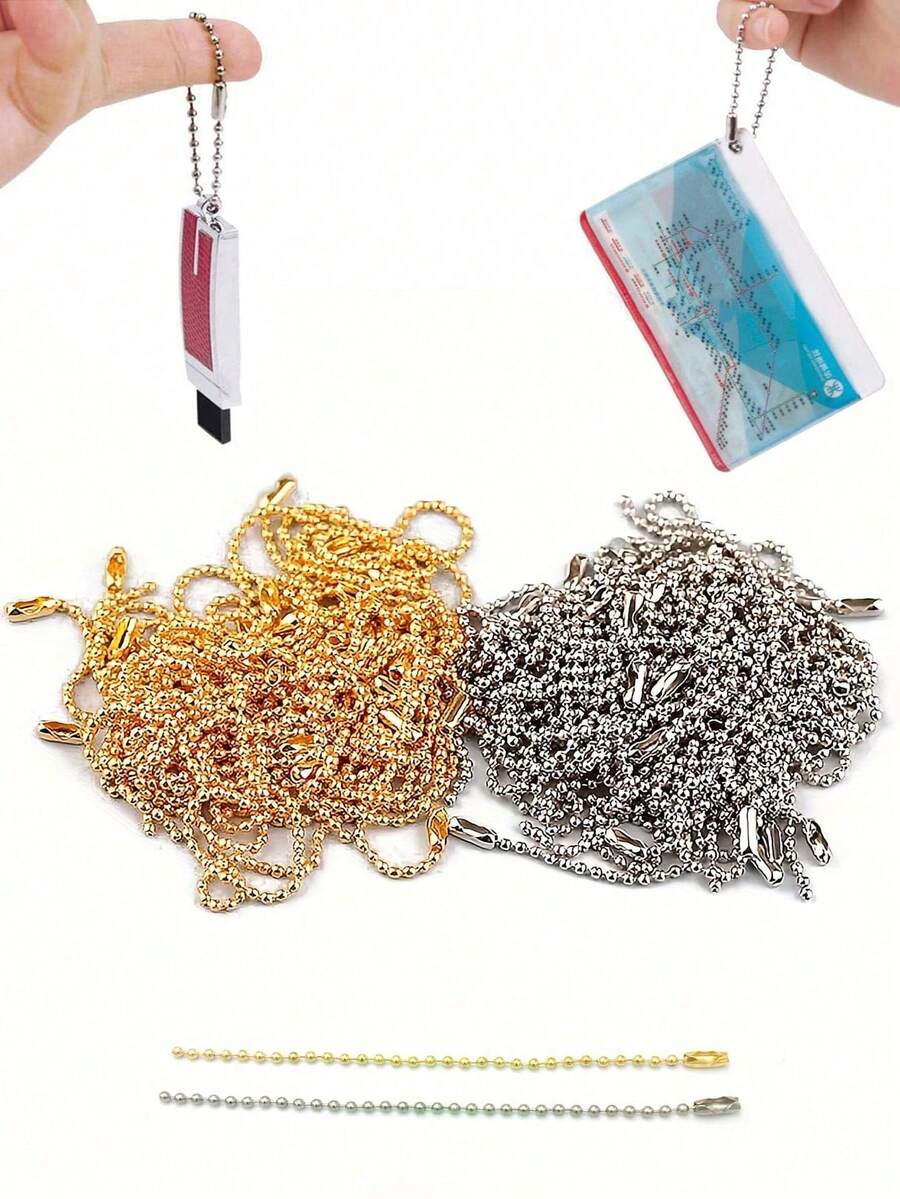 100条4.72英寸合金珠链，50条金色，50条银色 - 珠鍊 - 查看 1