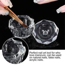 Cốc vệ sinh cọ vẽ móng hình dáng bất đối xứng độc đáo - Dụng cụ tạo hình bột và dung dịch acrylic trong suốt, phù hợp cho những người yêu thích làm đẹp và nghệ thuật vẽ móng - Dễ dàng vệ sinh - Trong sáng - Xem 10