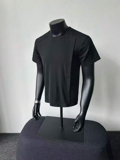 2026 New Fashion Casual Men's T-Shirt, Round Neck Design, Black And White Colors