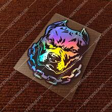 1pc AmStaff Pitbull Dog Head Laser Engraved Material Car Sticker, Waterproof Vinyl Decal For Car Body, Window, Bumper, Motorcycle Decoration - W139-1PCS - View 2