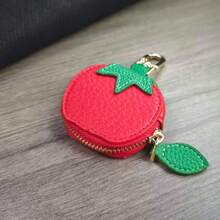 CHARM INFINITE 可爱番茄设计女士迷你零钱包钥匙扣吊坠小钱包卡包 - 紅色 - 查看 7