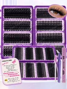 590 sợi mi giả D Curl, tự nối mi, 8 kiểu phối hợp, độ dày 10-18mm, mi riêng lẻ mềm mại, siêu dày, tự nhiên, bền lâu và siêu nhẹ. Bộ dụng cụ nối mi bao gồm keo dán mi, nhíp và cọ chải mi, hoàn hảo cho cuộc sống hàng ngày, đám cưới, hẹn hò, tiệc tùng, lễ hội âm nhạc và du lịch. Mi riêng lẻ, mi giả, mi giả tổng hợp. - Màu tím - Xem 5